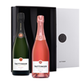 Buy & Send Taittinger Brut and Rose in Branded Monochrome Gift Box